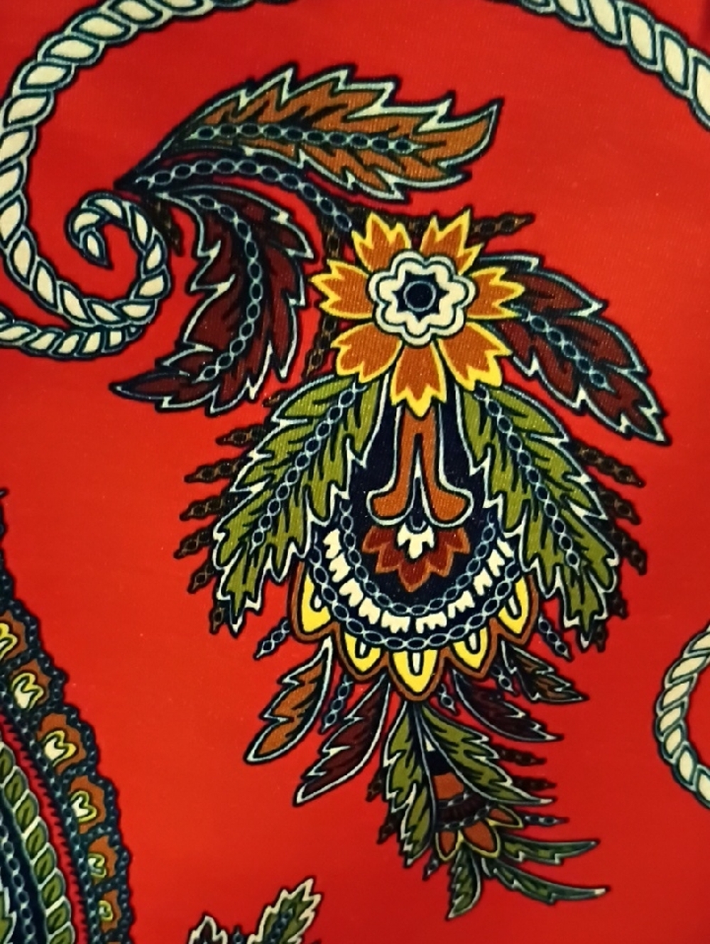 FINAL PRICE Gretchen Scott Red Multicolored Paisley Rope Print Blouse - Picture 10 of 15